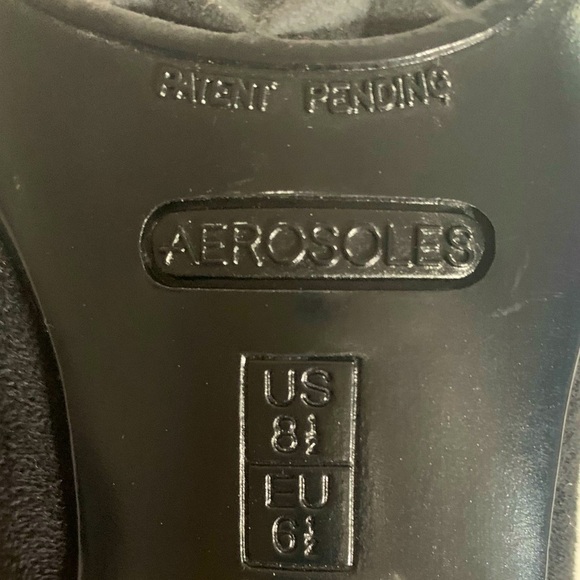 Aerosoles Black Suede Slip On Soft Fitted Stretch Ankle Booties - Picture 8 of 8